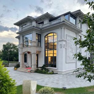 临沂 白麻花岗岩私人别墅干挂石材豪华定制