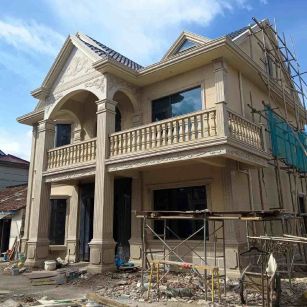 临沂 黄金麻花岗岩石材私人别墅雕花门楼柱阳台栏杆