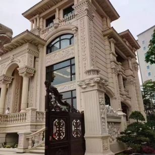 临沂 黄金麻花岗岩别墅外墙干挂效果展示