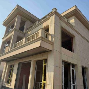 临沂 黄金麻花岗岩石材荔枝面外墙干挂效果展示