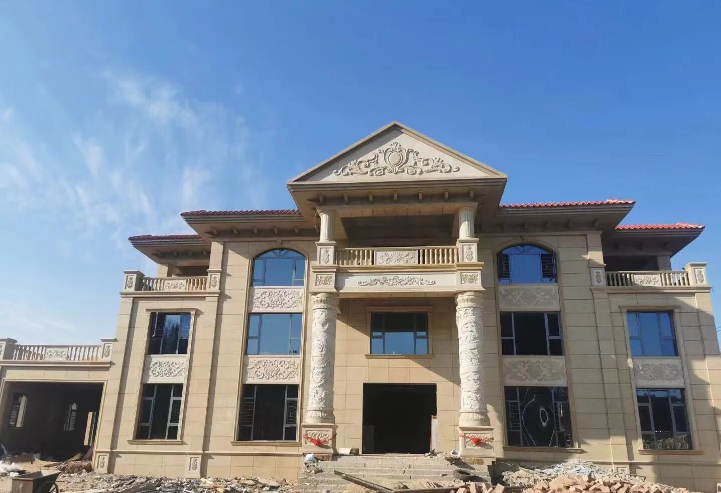 临沂 黄金麻花岗岩别墅外墙干挂